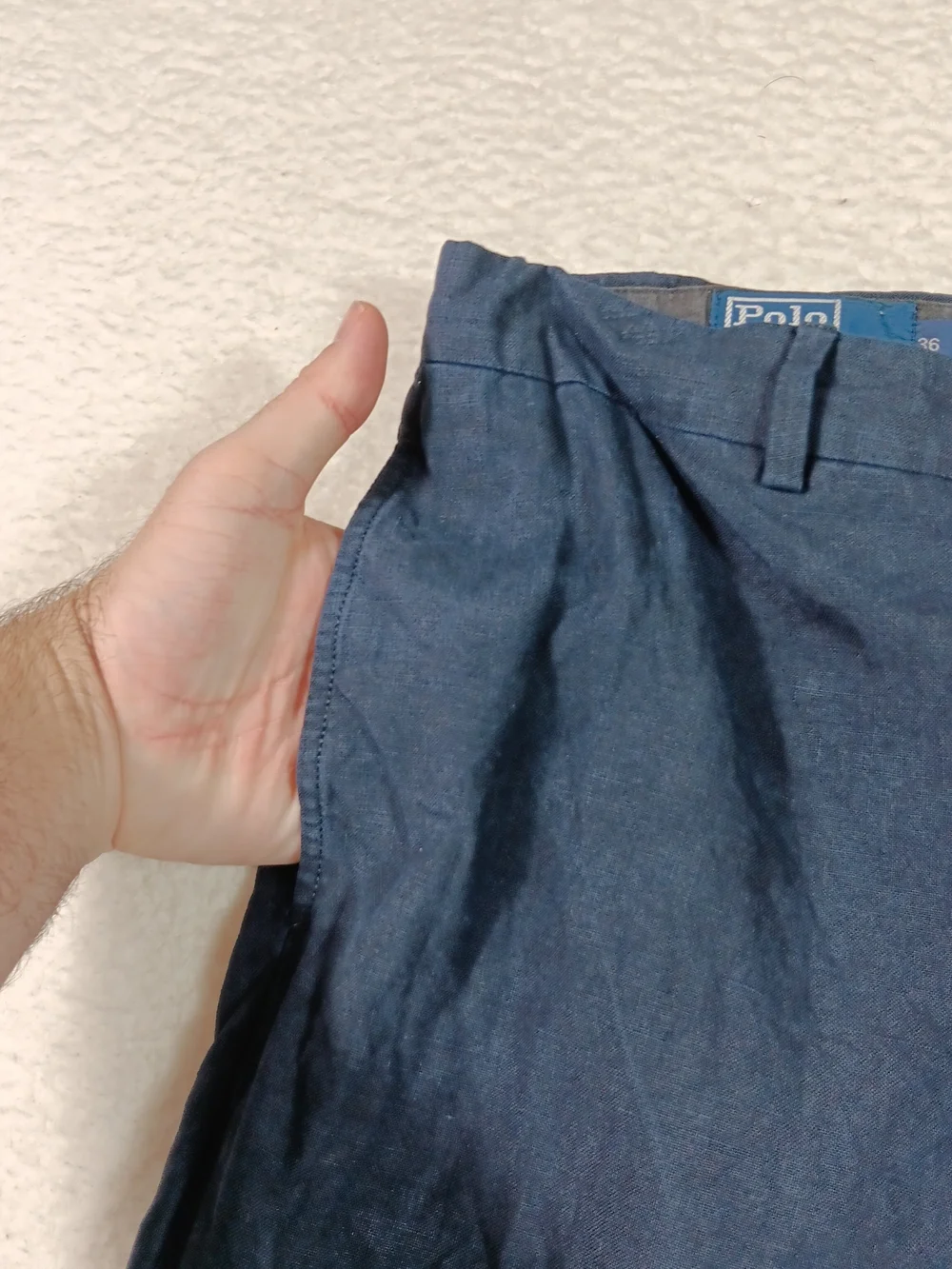 Vintage 80s Polo Ralph Lauren Pants Mens 36x30 Navy 100% Linen Trousers Italy